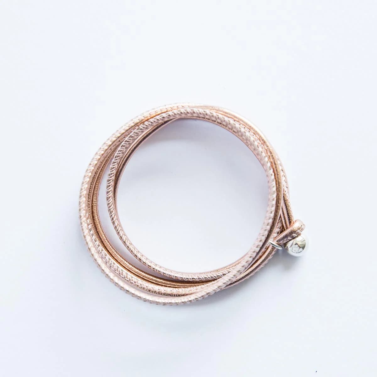 Lederarmband dünn "Rosé Metallic"