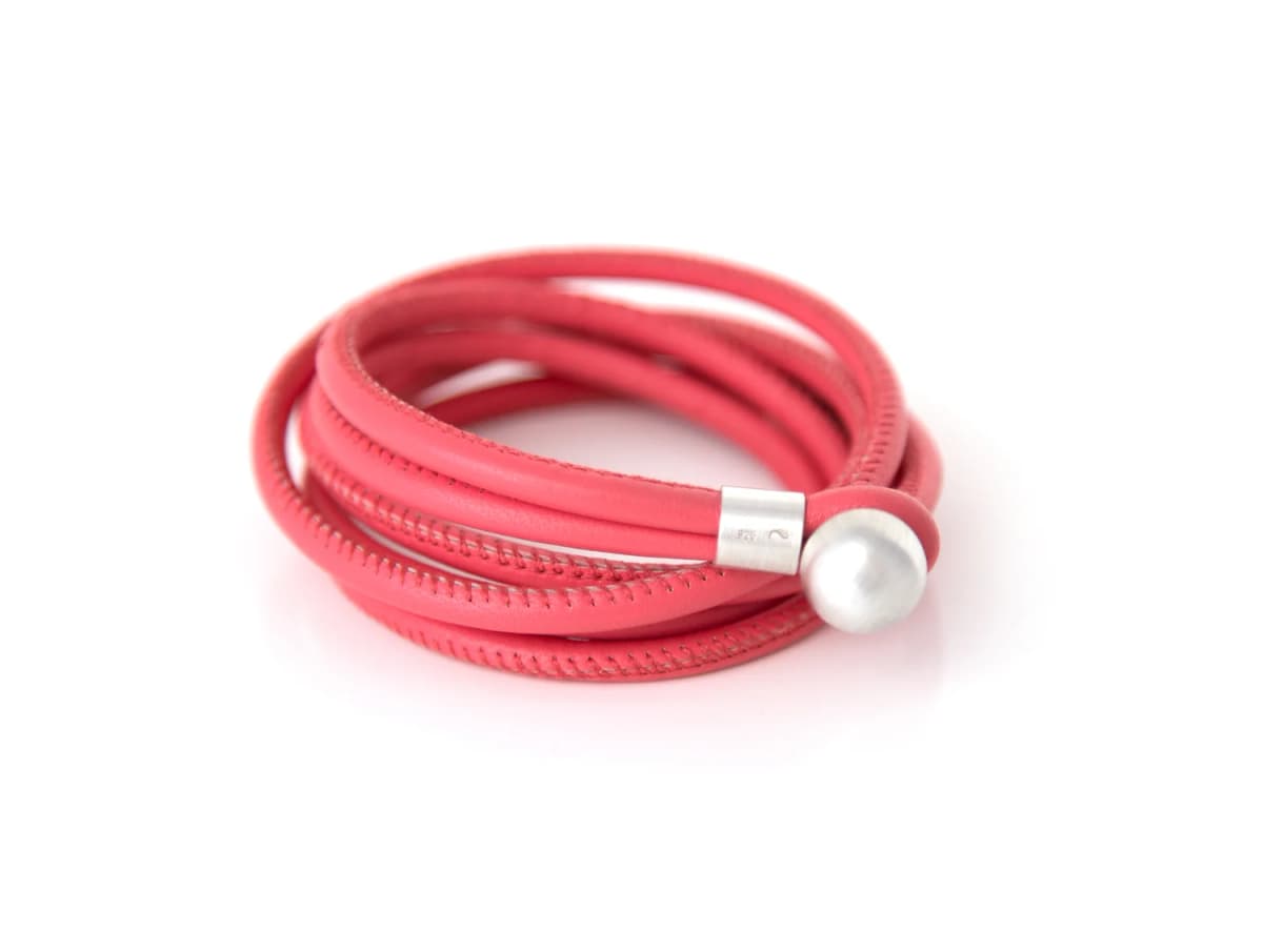 Nappalederarmband "Koralle"