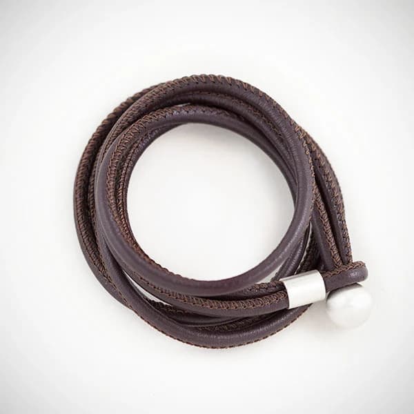 Nappalederarmband schmal "braun"