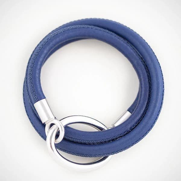 Nappalederarmband groß "blau"