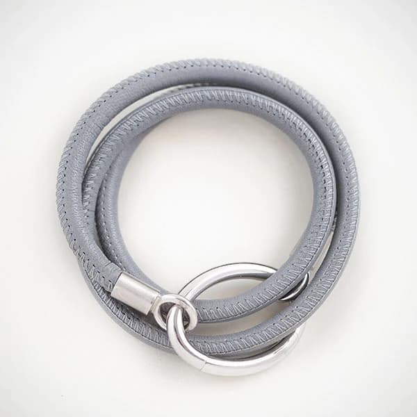 Nappalederarmband groß "grau"