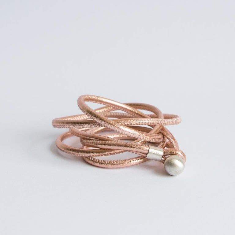 Nappalederarmband rosé metallic