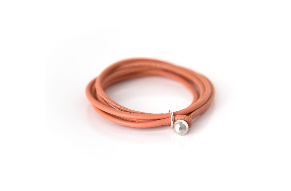 Lederarmband dünn "Apricot"